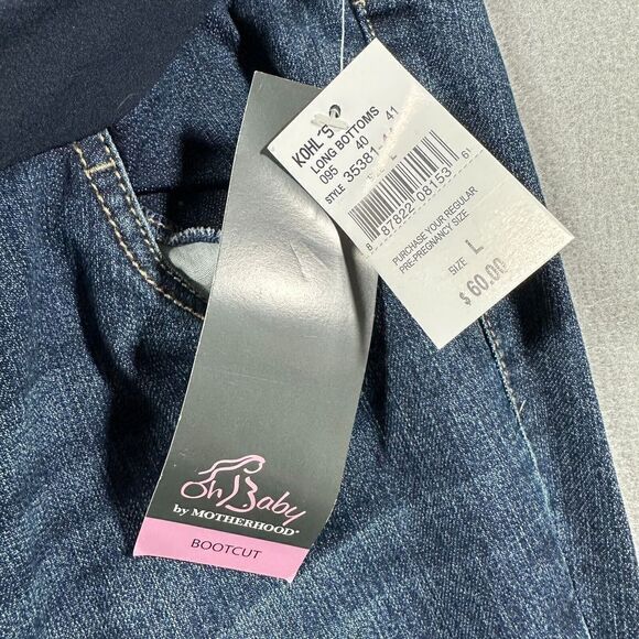 Oh Baby Motherhood Dark Wash Bootcut Maternity Jeans Belly Band Size‎ Large - Picture 4 of 9